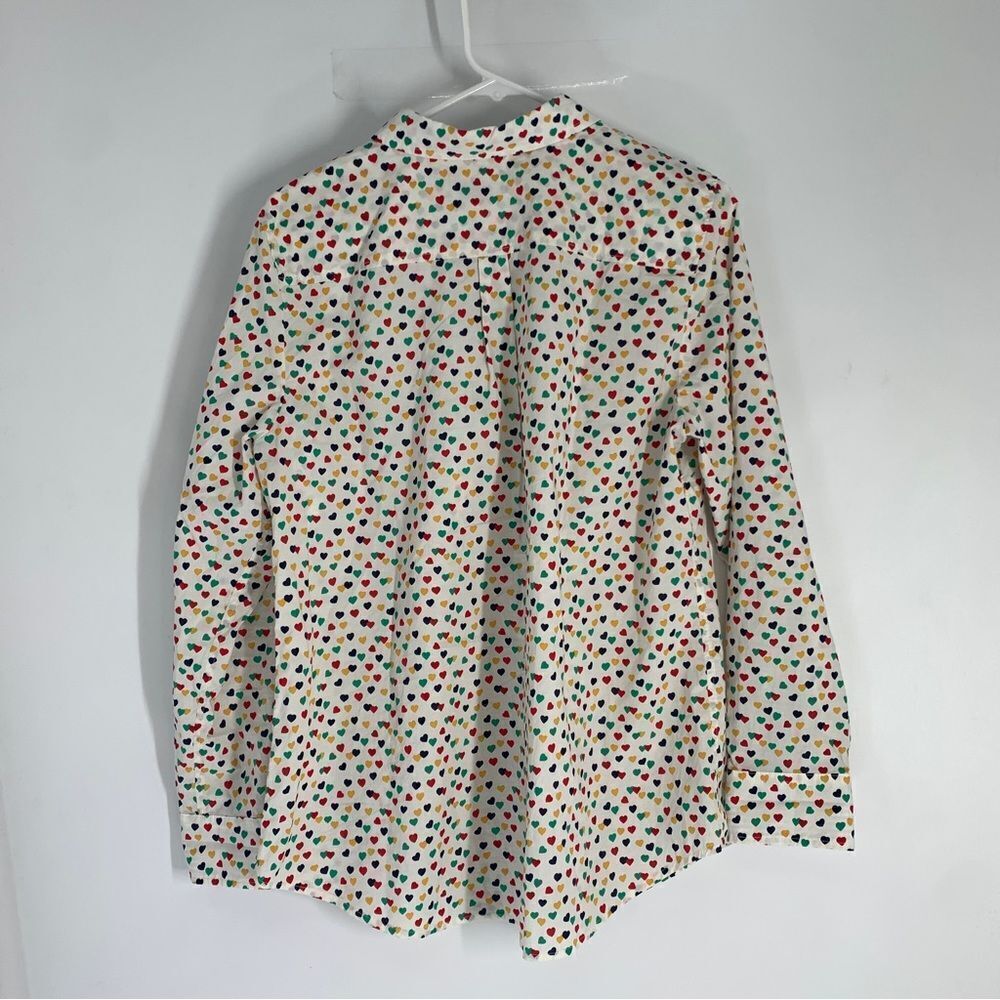 Talbots Size L Multi-Color Heart Print Button Fro… - image 3